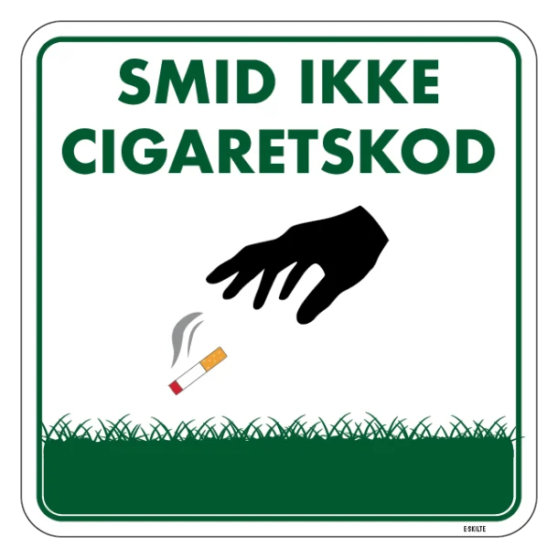 Smid ikke cigaretskod golf skilt
