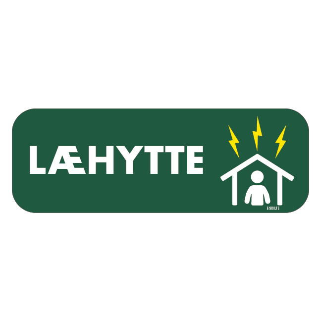 Læhytte grønt golf skilt