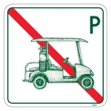 Golfbil parkering forbudt retro skilt