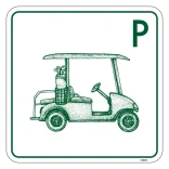 Golfbil parkering retro skilt