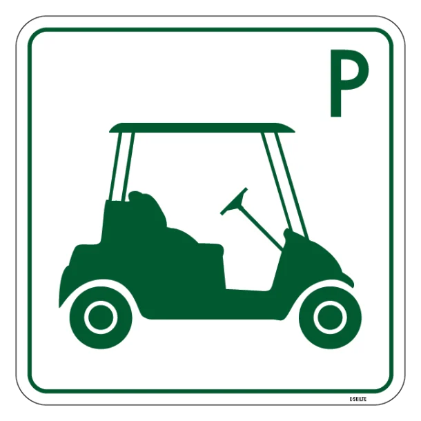 Golfbil parkering skilt