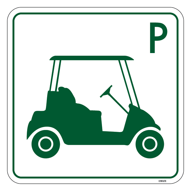 Golfbil parkering skilt