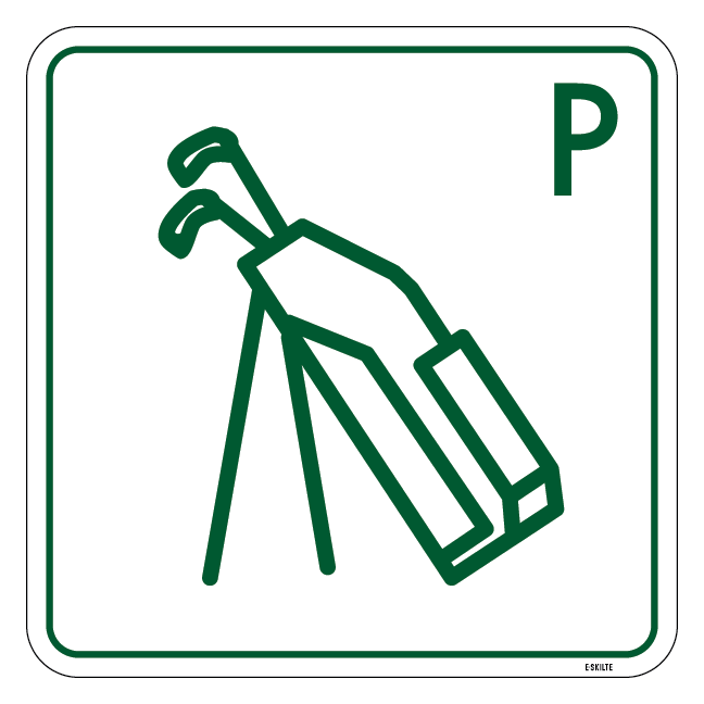 Golfbag parkering golf skilt