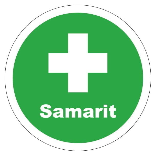Samarit grønt hjelmmærke