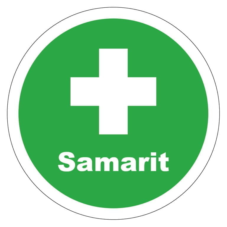Samarit grønt hjelmmærke