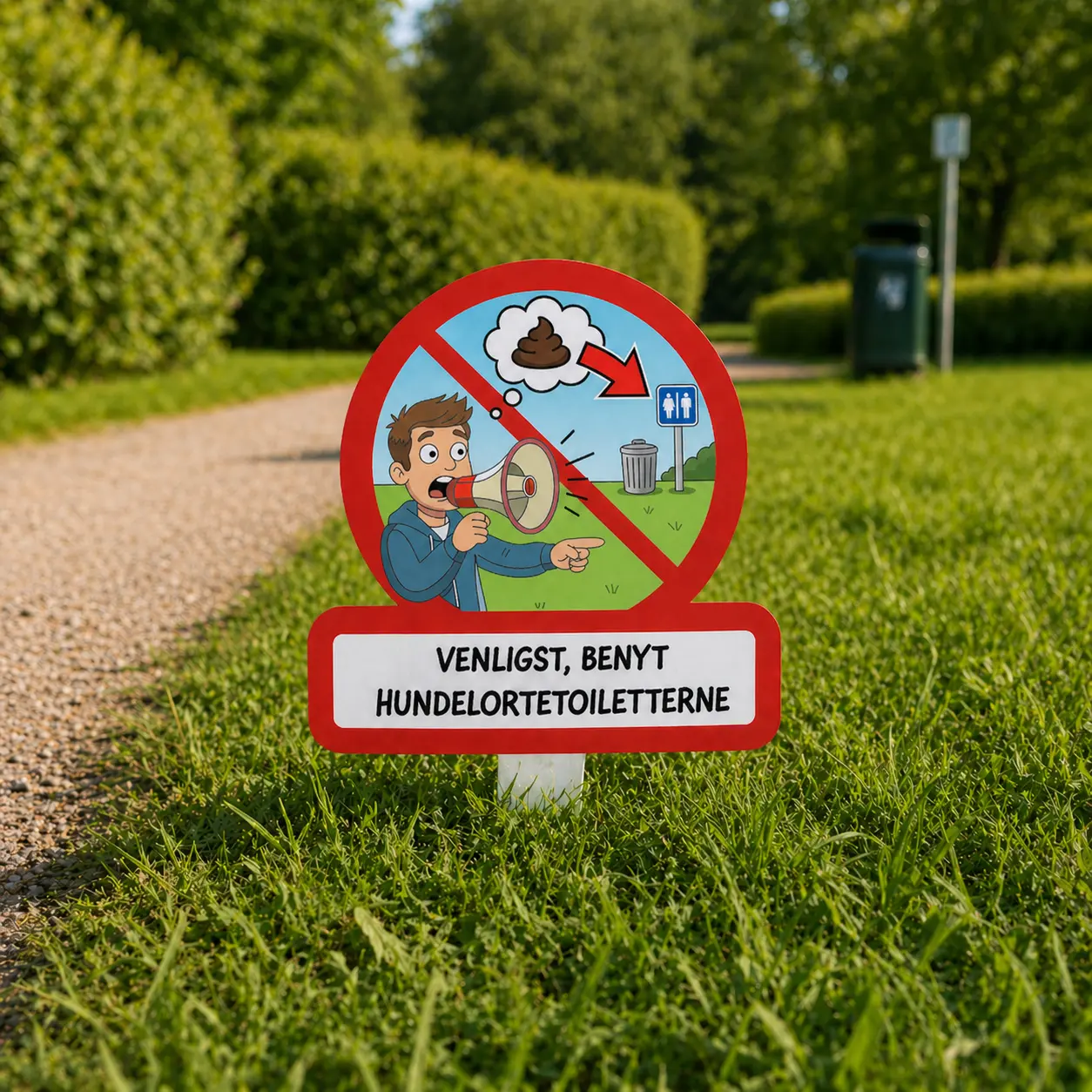 Benyt hundelortetoiletterne skilt med spyd - Billede 3