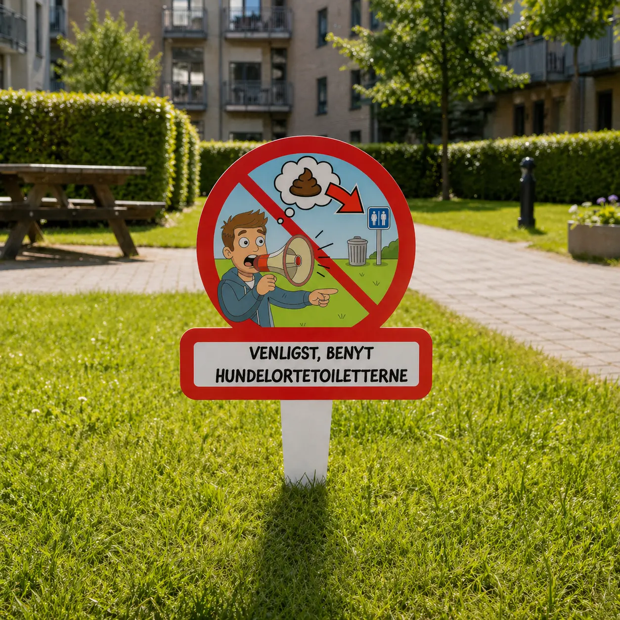 Benyt hundelortetoiletterne skilt med spyd - Billede 4