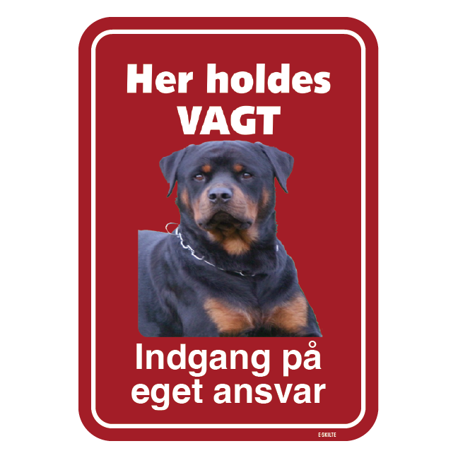Hundeskilt - Her holdes vagt Indgang på eget ansvar