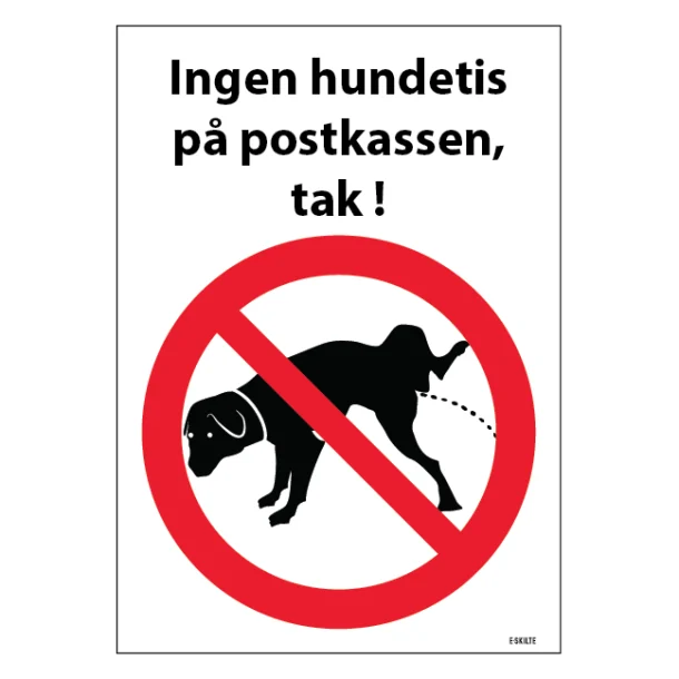 Ingen hundetis på postkassen, tak! Hundeskilt