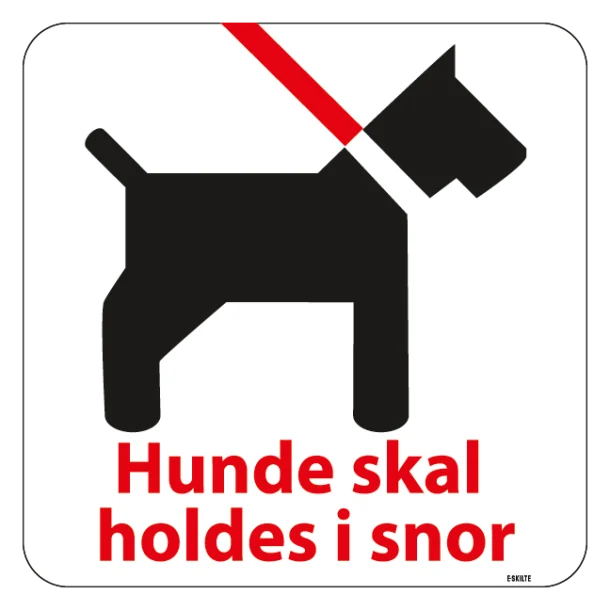 Hunde skal holdes i snor. piktogram skilt