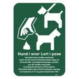 Privat område hund i snor. Skilt