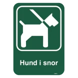 Hundeskilt - Hund i snor