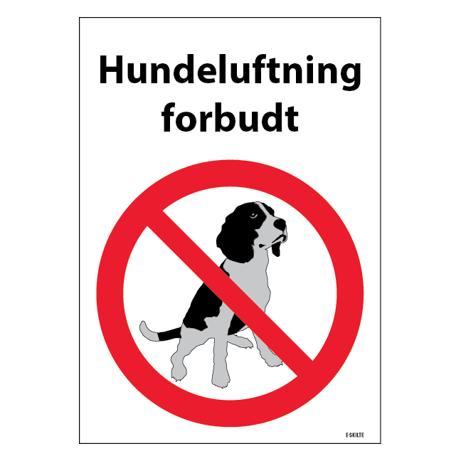 Hundeluftning forbudt. Hundeskilt