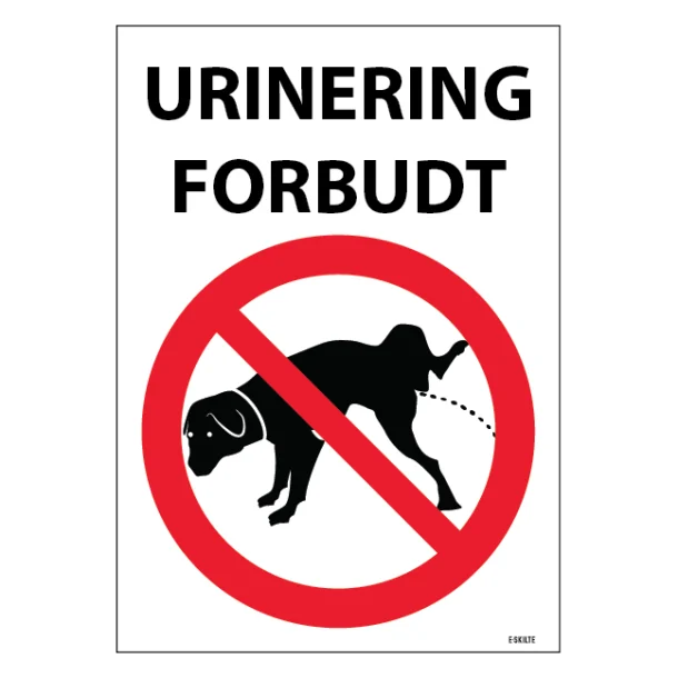 Urinering forbudt.Hundeskilt