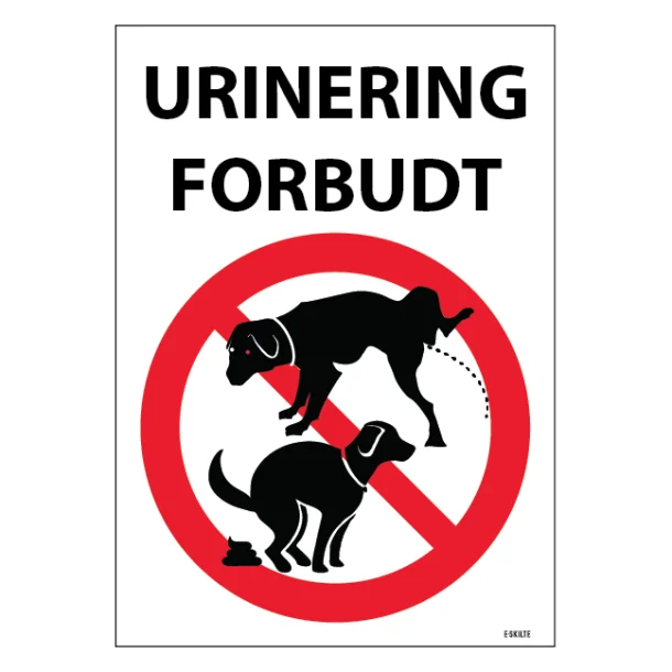 Urinering forbudt. Hundeskilt