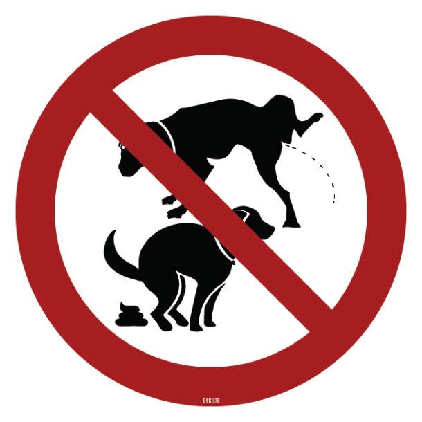 Hundelorte og tisse forbudt skilt