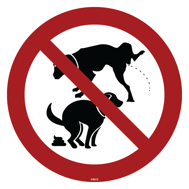 Hundelorte og tisse forbudt skilt