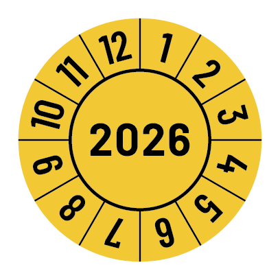 Kalibreringsmærker for 2025 i rød, Selvklæbende, Ø30mm