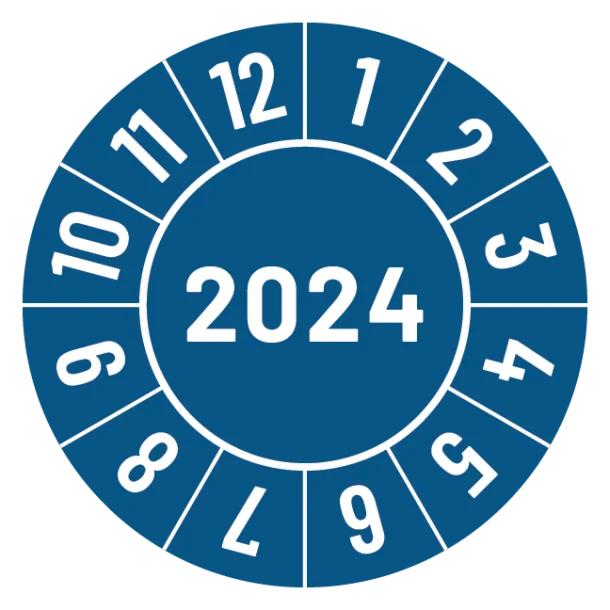Kalibreringsmærker for 2024 i blå