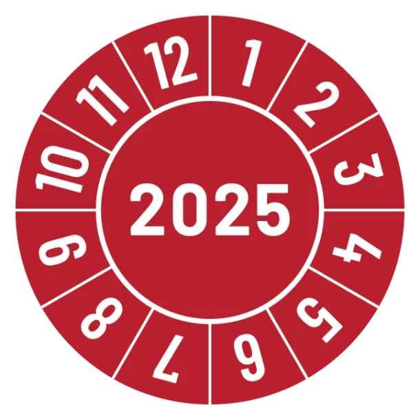 Kalibreringsmærker for 2025 i rød