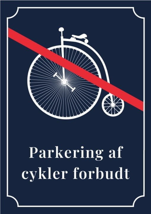 Klassisk skilt parkering af cykler forbudt