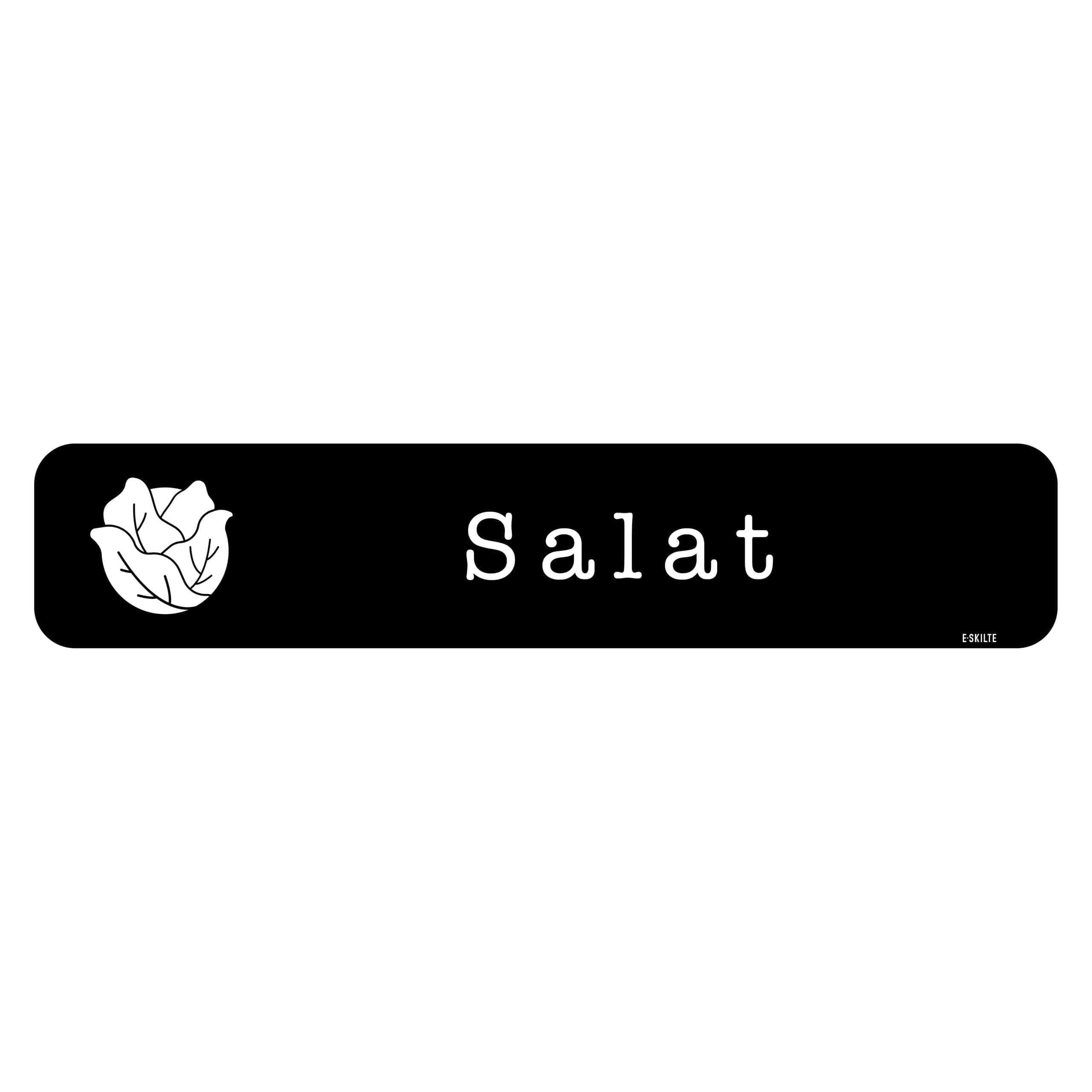 Salat sort køkkenhaveskilt
