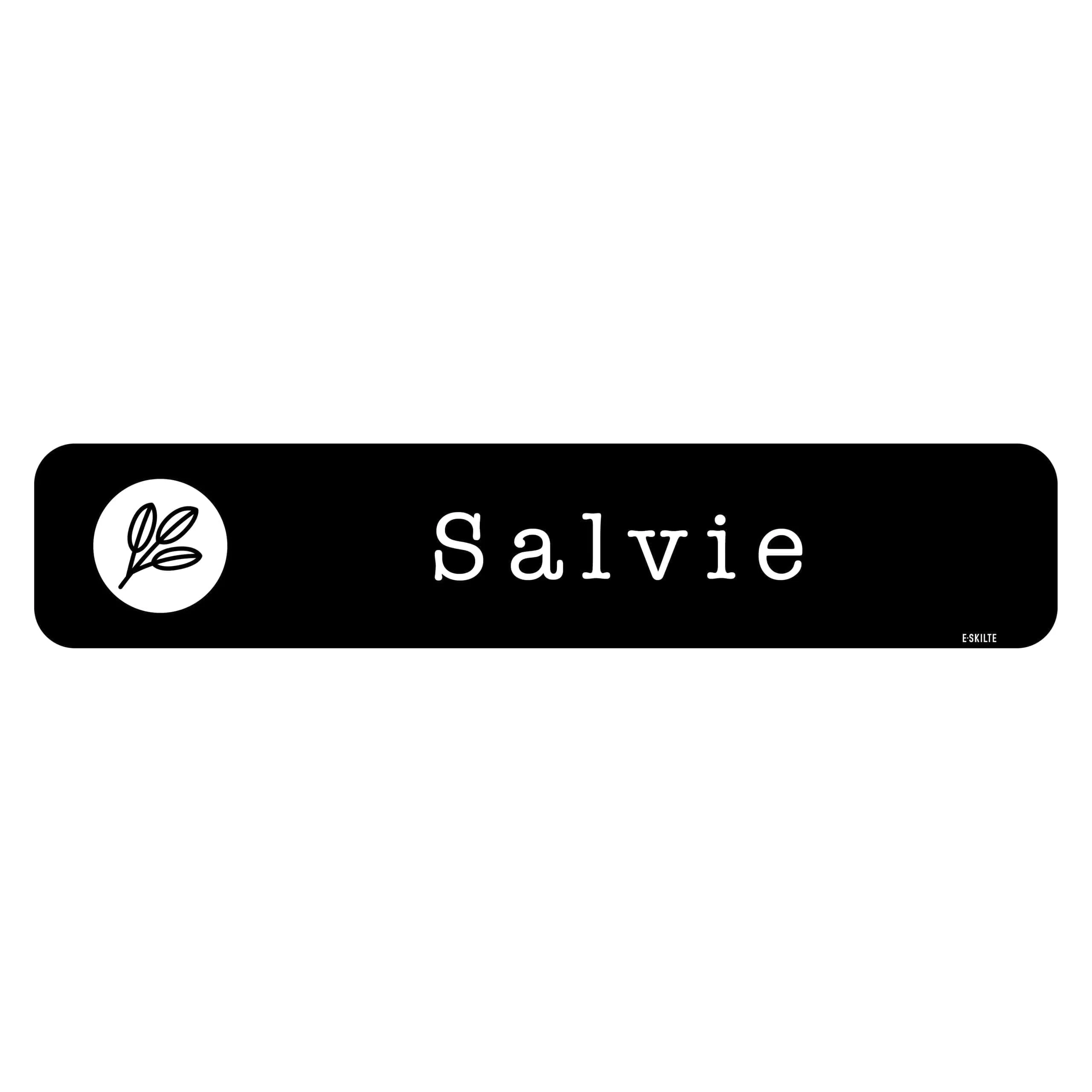 Salvie sort køkkenhaveskilt