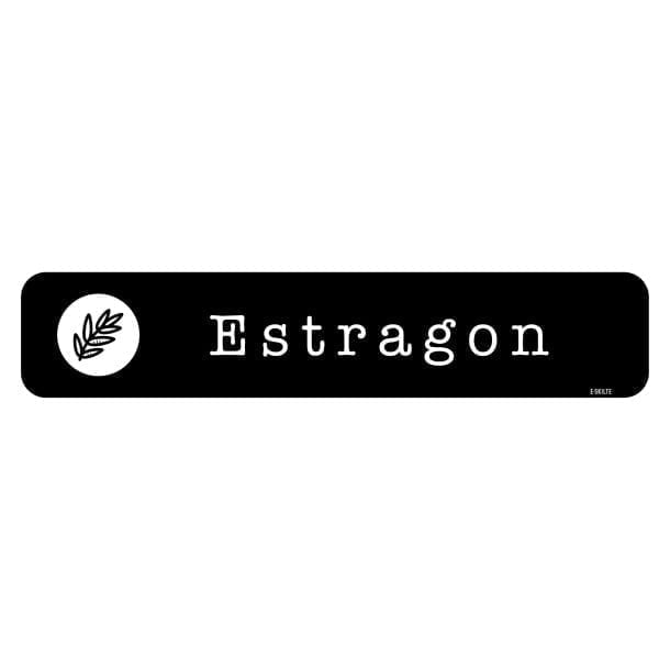 Estragon sort køkkenhaveskilt