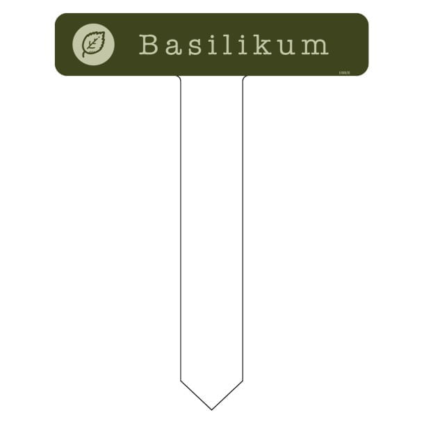 Basilikum grøn køkkenhaveskilt spyd