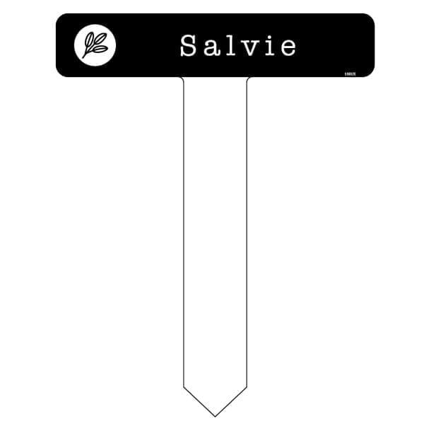 Salvie sort køkkenhaveskilt spyd
