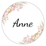 Runde bordkort med blomster til konfirmation