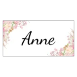 Rektangulære bordkort med blomster til konfirmation