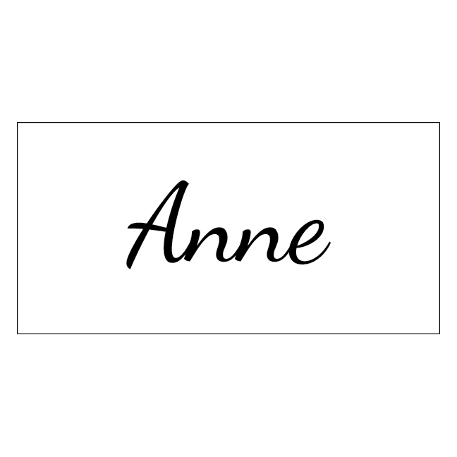 Rektangulære bordkort med enkelt tekstdesign til konfirmation