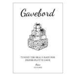 Gavebordsskilt til konfirmation med gaveillustration