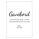 Gavebordsskilt til konfirmation med enkelt tekstdesign – design 1