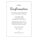 Konfirmationsinvitation med klassisk tekstdesign