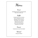 Elegant konfirmationsmenu til buffet – design 1