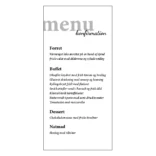 Konfirmationsmenu til buffet med konfirmationstekst – design 2