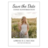 Save the date konfirmationsskilt med eget billede - design 1