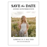 Save the date konfirmationsskilt med eget billede - design 2