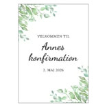 Konfirmationsskilt velkomst med blade