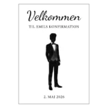Konfirmationsskilt velkomst dreng