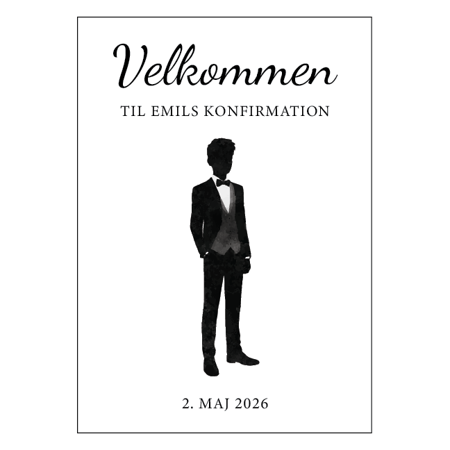 Konfirmationsskilt velkomst dreng