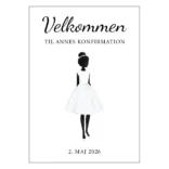 Konfirmationsskilt velkomst pige