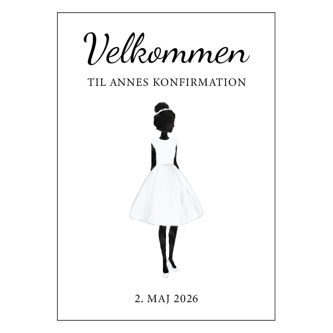 Konfirmationsskilt velkomst pige