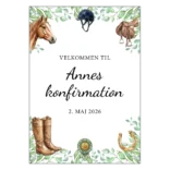 Konfirmationsskilt velkomst med ridning