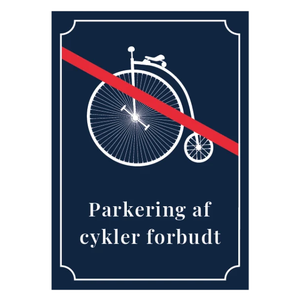Parkering af cykler forbudt Klassisk skilt