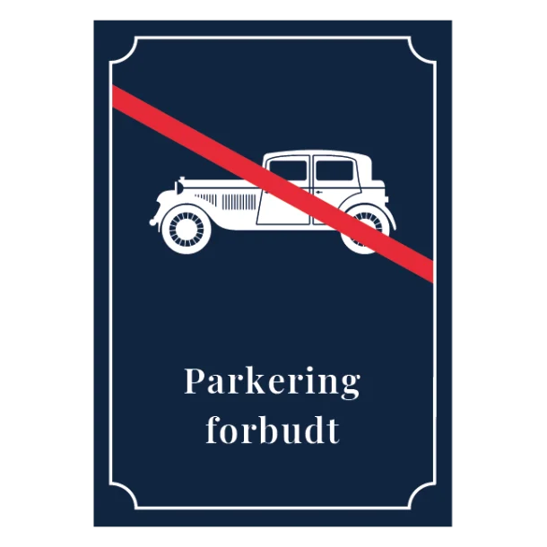 Klassisk parkering forbudt skilt