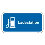 Ladestation blåt stander skilt
