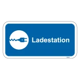 Ladestation blåt oplader skilt